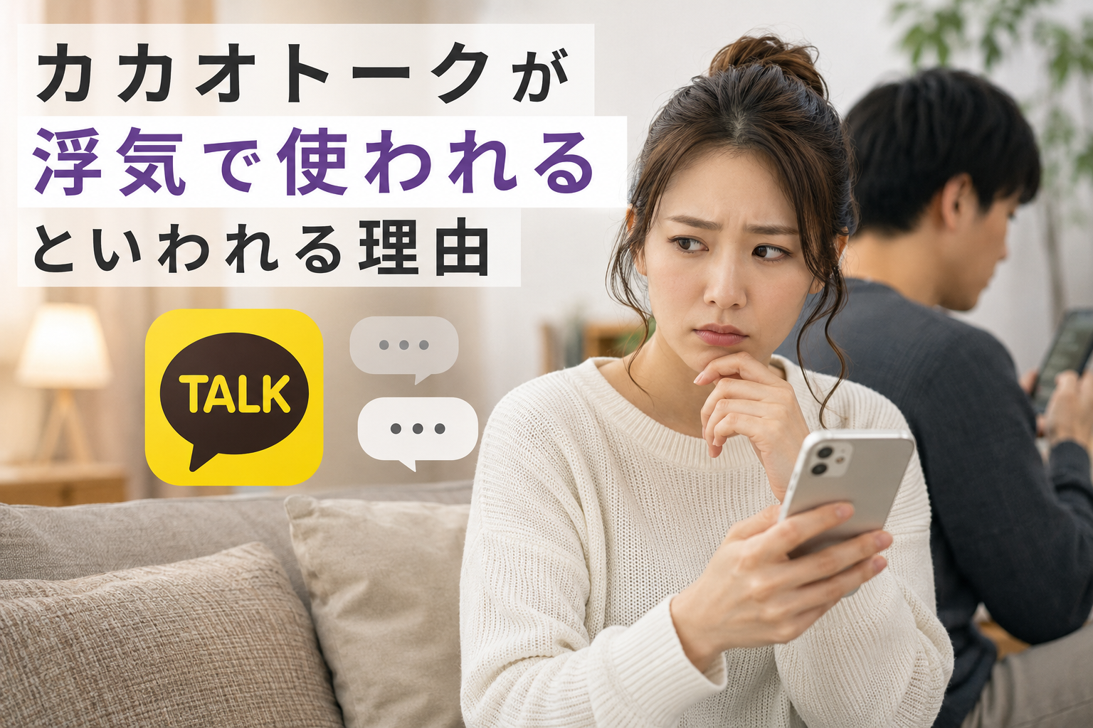 カカオトークは浮気に使われる？浮気を疑う理由や確認すべきポイントを解説